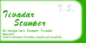 tivadar stumper business card